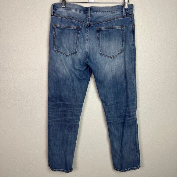 Gap Women's‎ Size 28R Sexy Boyfriend Mid Rise Blue Denim Distressed Jeans - Picture 6 of 9
